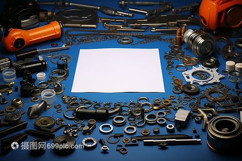 擺放在地面上的零件